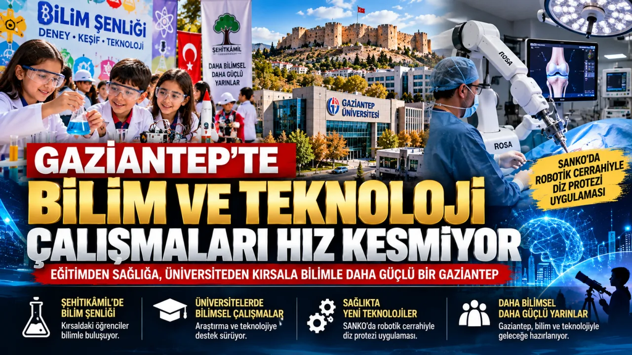 GAZİANTEP’TE BİLİM VE TEKNOLOJİ ATAĞI: KIRSALDA BİLİM ŞENLİĞİ, SAĞLIKTA ROBOTİK CERRAHİ